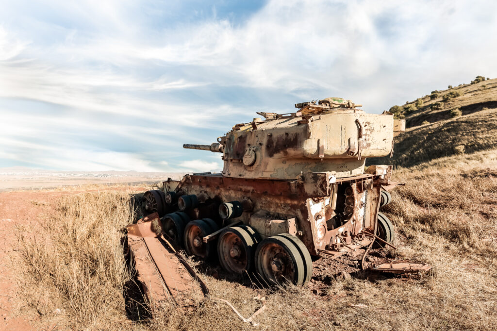The remains of Israeli tank destroyed during Yom Kippur War.Depositphotos