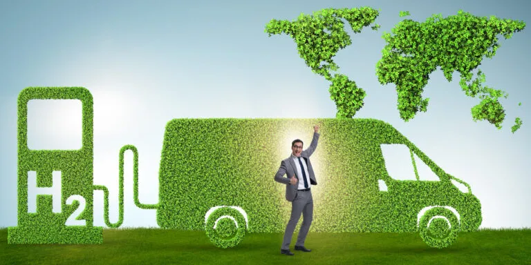 Hydrogen car concept in ecological transportation concept Depositphotos