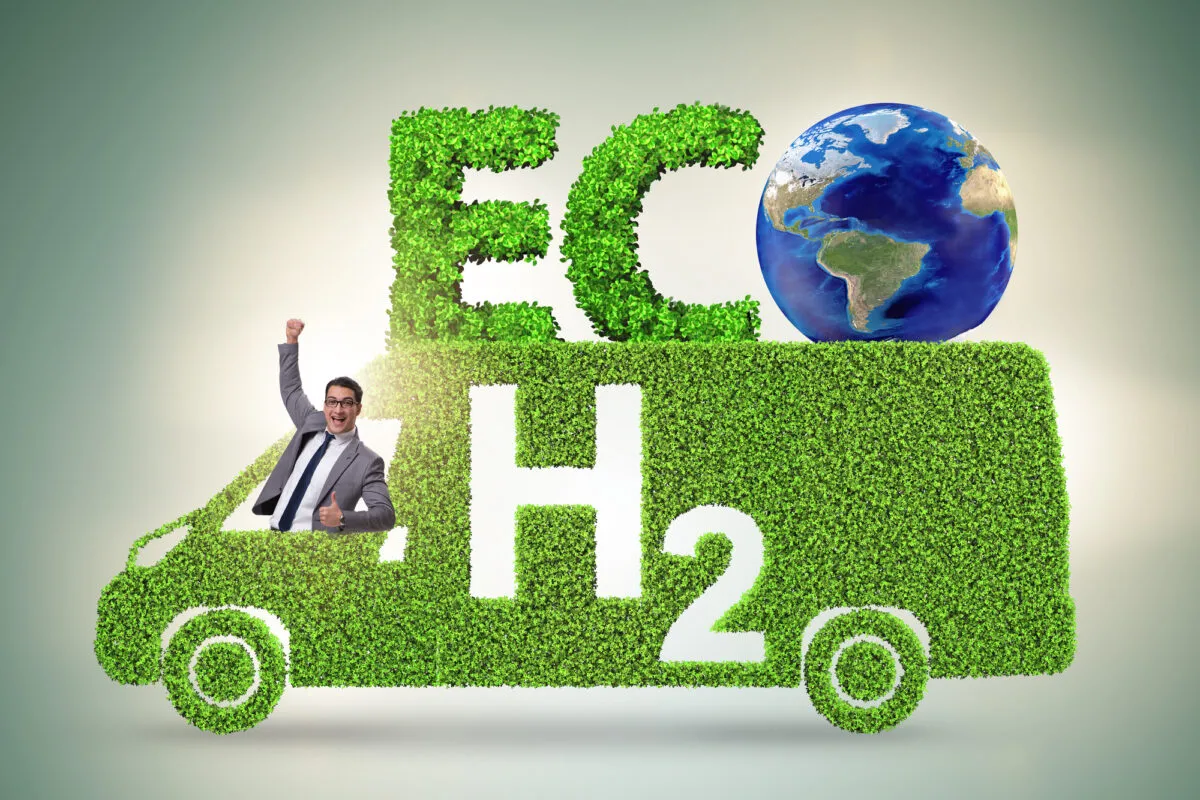 Hydrogen car concept in ecological transportation concept Depositphotos