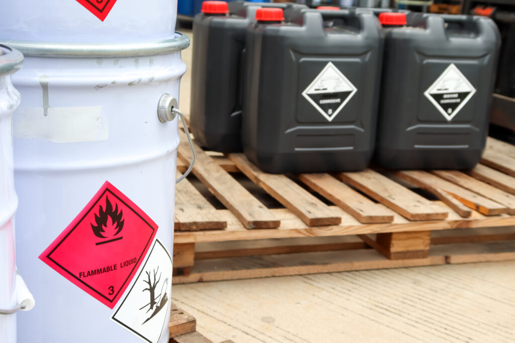Depositphotos Flammable liquid symbol on the chemical tank