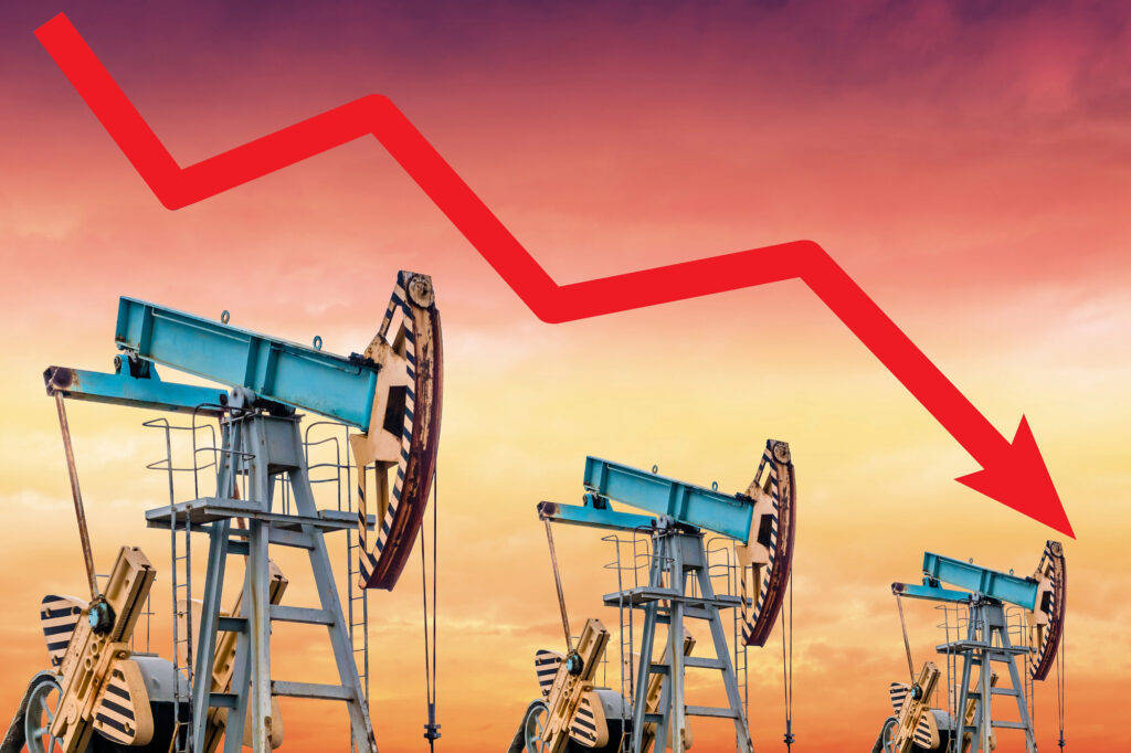 Oil with falling oil price,  Depositphotos